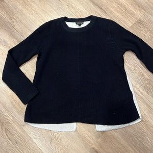 Top Shop, Striped Open Split Back, Navy Blue Sweater Size XS